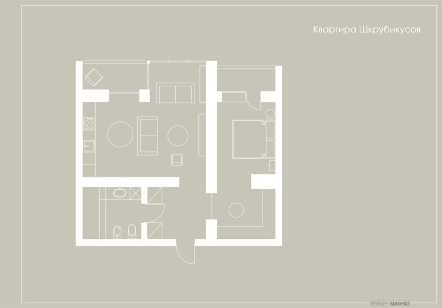 Гостиная недели 20 кв.м — дизайн в стиле студий Латинского квартала