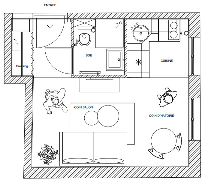 До и после: студия 19 кв.м с огромными потолками