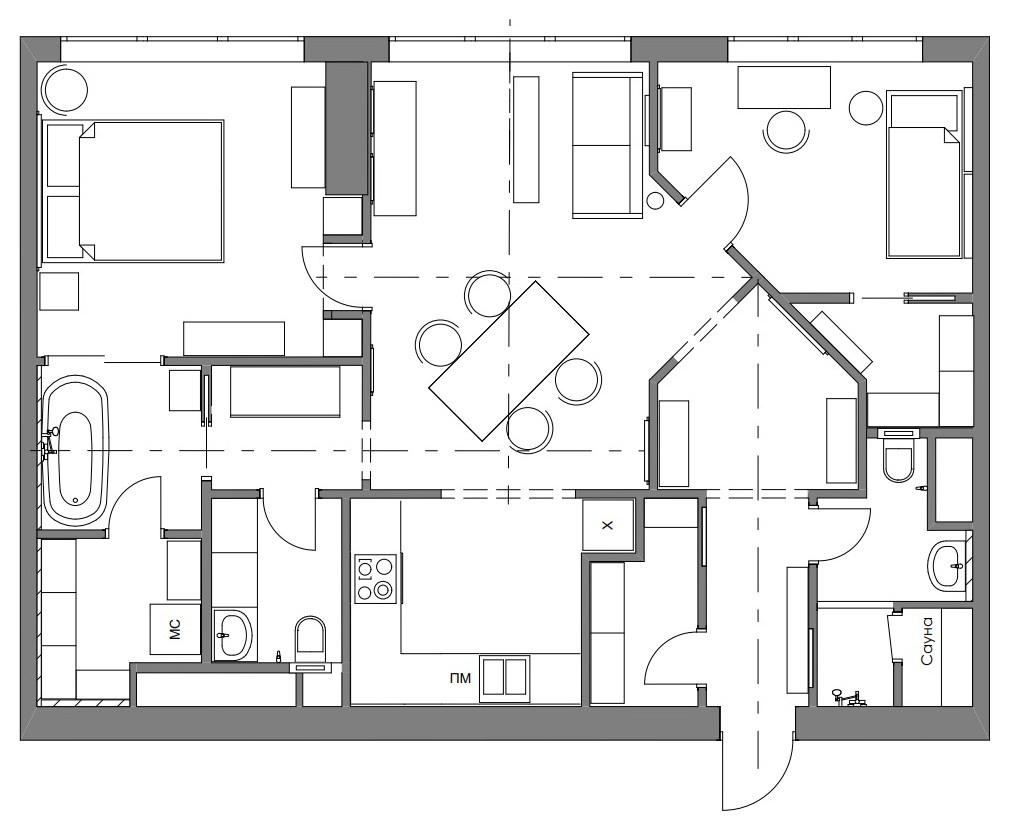 В гостях: Квартира дизайнера — с винтажным декором и сауной