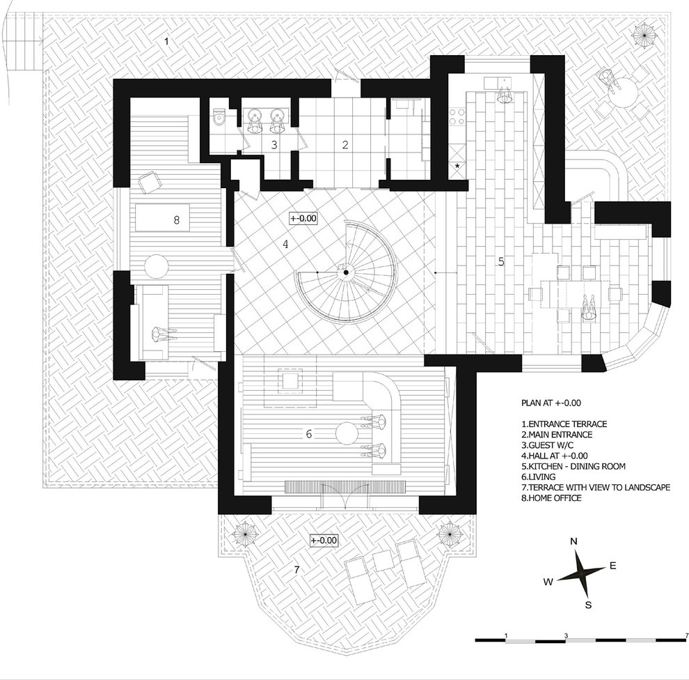 Проект недели: Двусветная гостиная с мезонином и лестницей-деревом