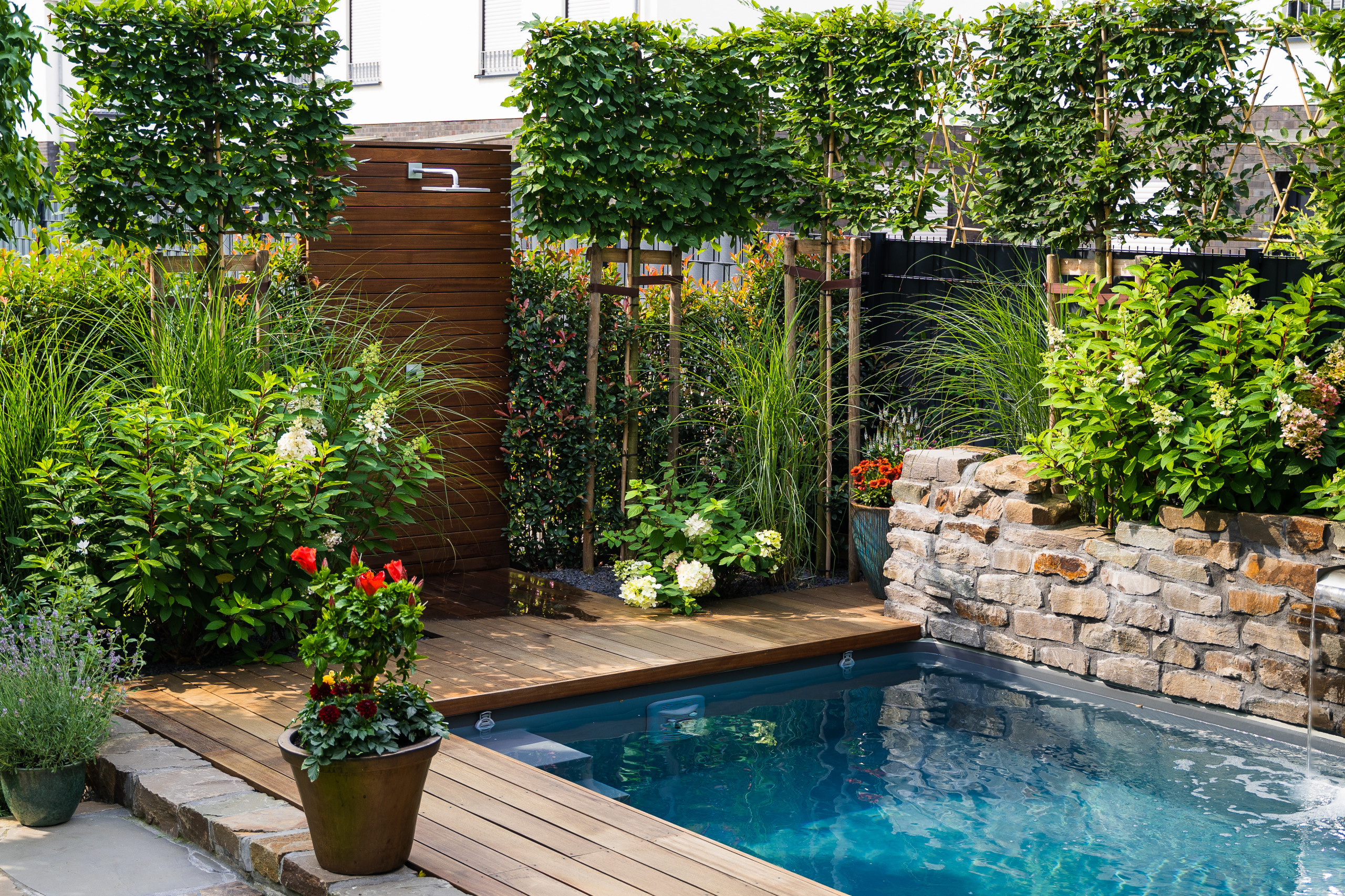 До и после: Бассейн в крошечном саду (1.7 сотки)