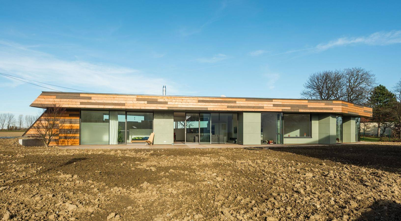 Houzz Австрия: Деревянный дом с «зеленой» крышей под Веной