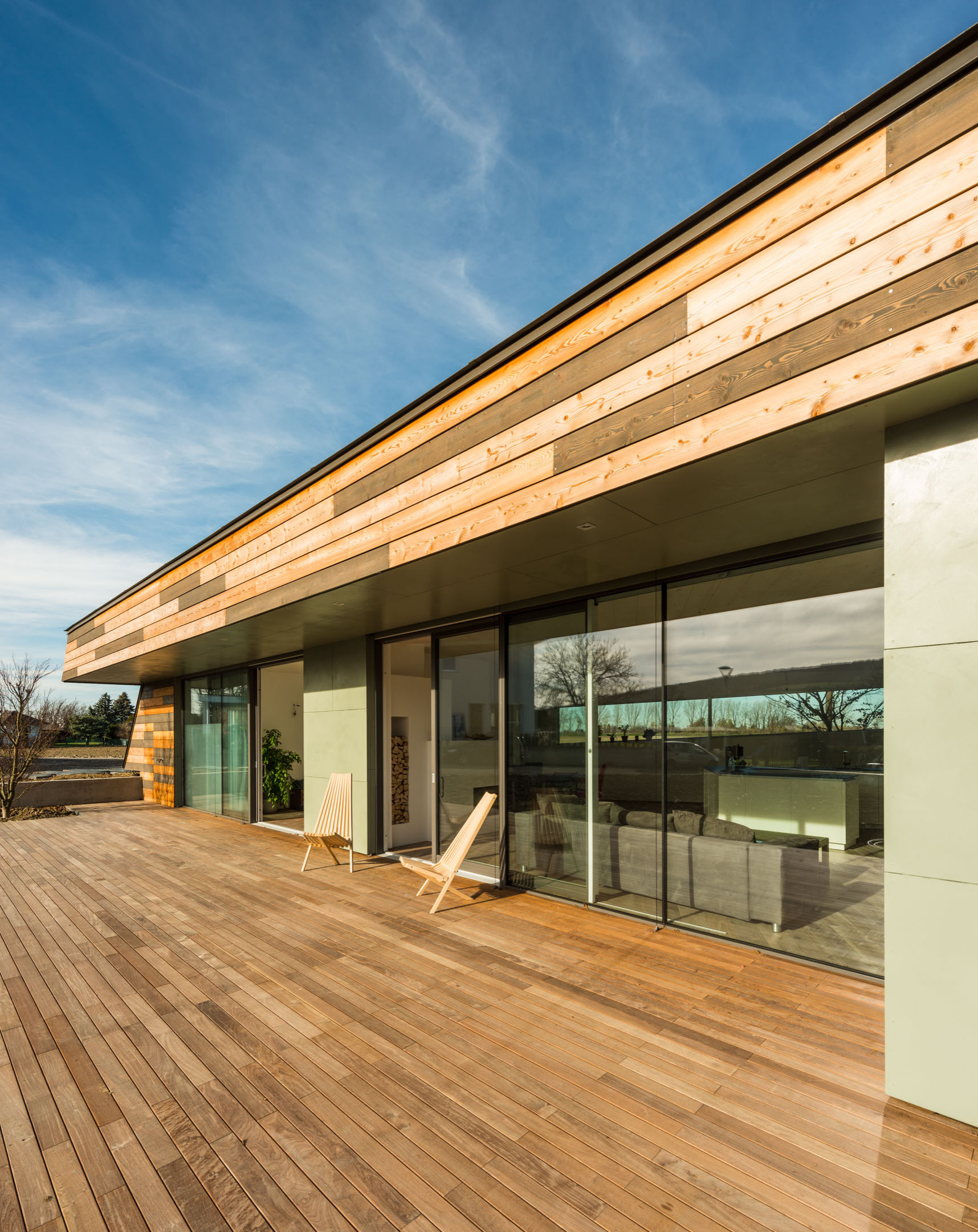 Houzz Австрия: Деревянный дом с «зеленой» крышей под Веной