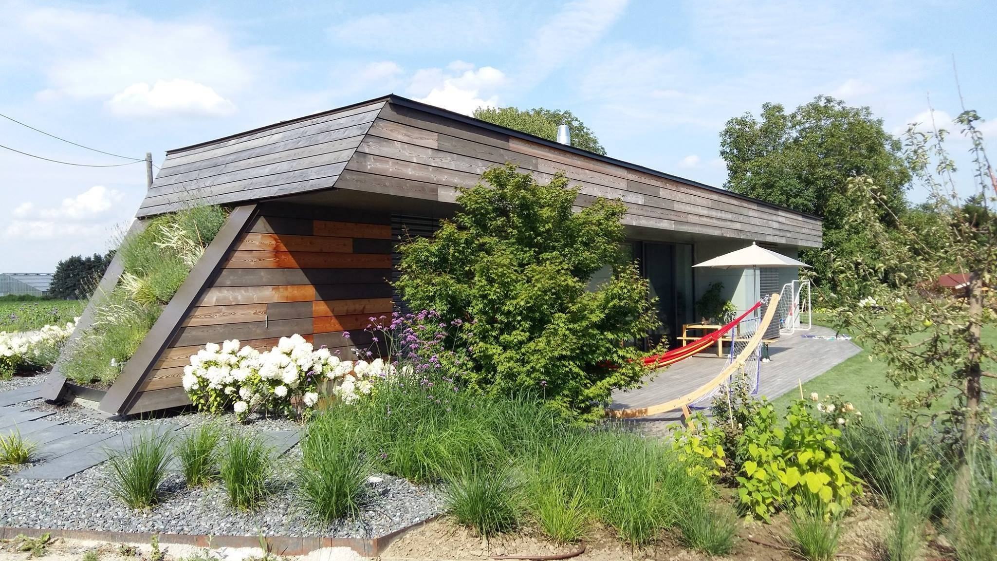 Houzz Австрия: Деревянный дом с «зеленой» крышей под Веной