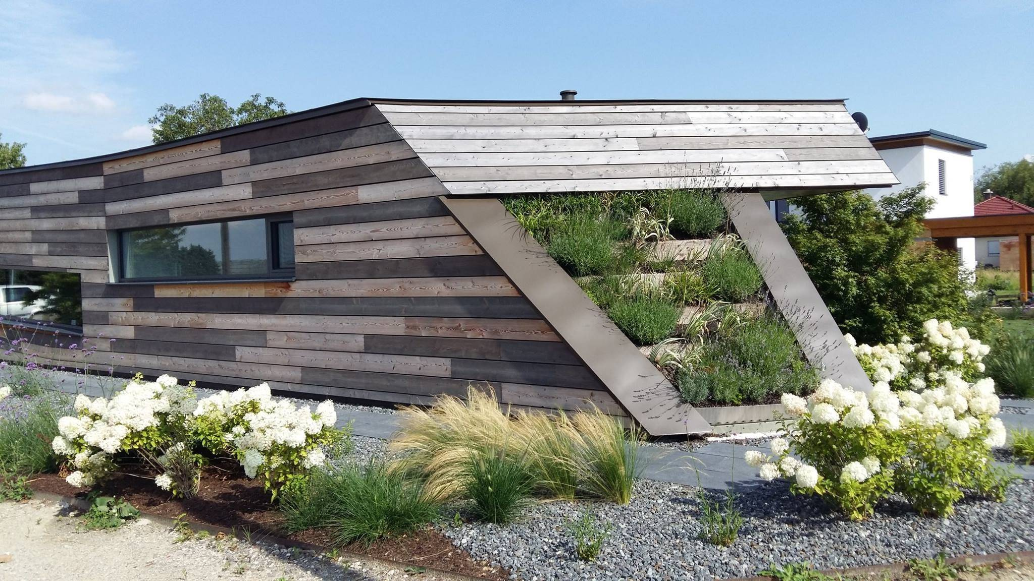 Houzz Австрия: Деревянный дом с «зеленой» крышей под Веной