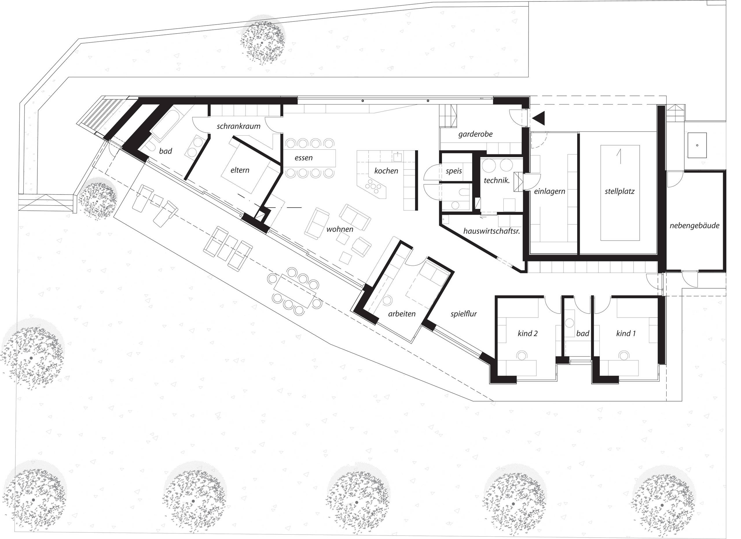Houzz Австрия: Деревянный дом с «зеленой» крышей под Веной