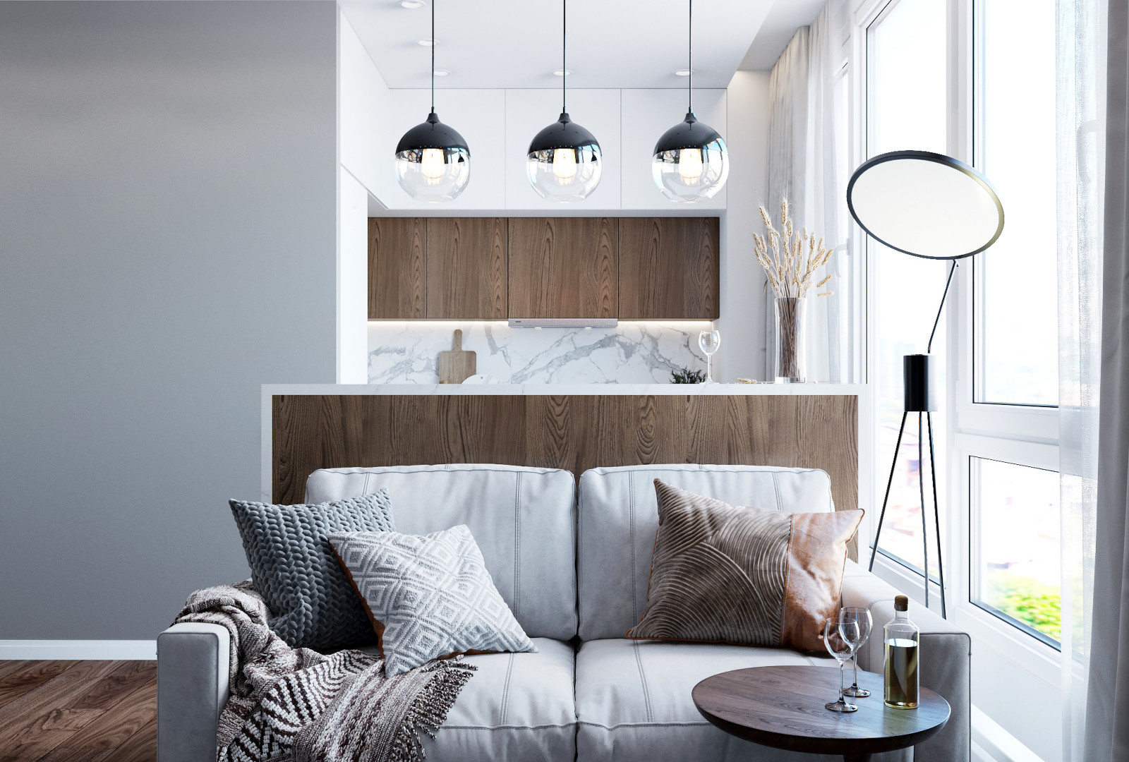 Обложка проекта: Квартира-студия в светлых тонах