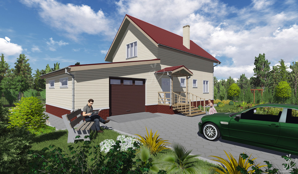 Эскизный проект индивидуального двухэтажного жилого дома в Сергиево-Посадском ра