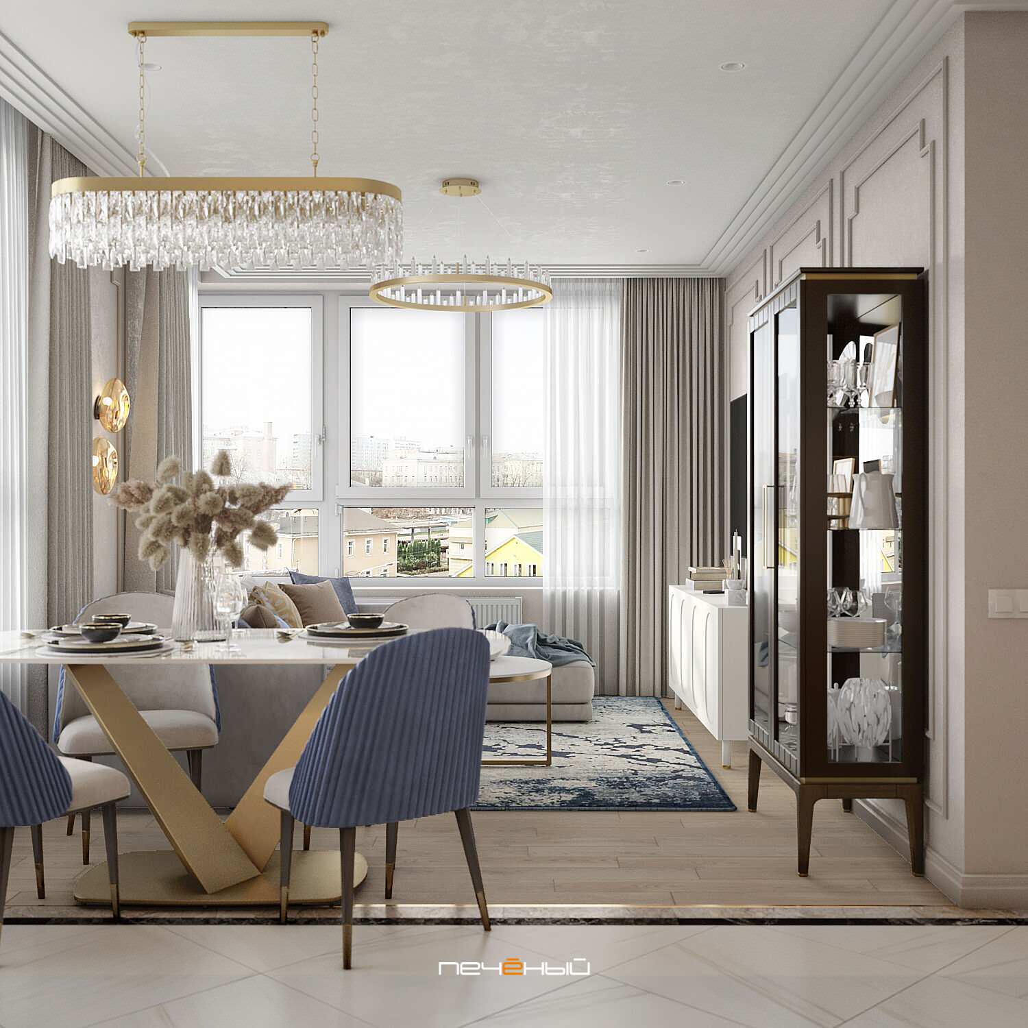 2024 Дизайн 3-комн. квартиры в стиле классика, 65 м², Москва, ЖК Life-Варшавская