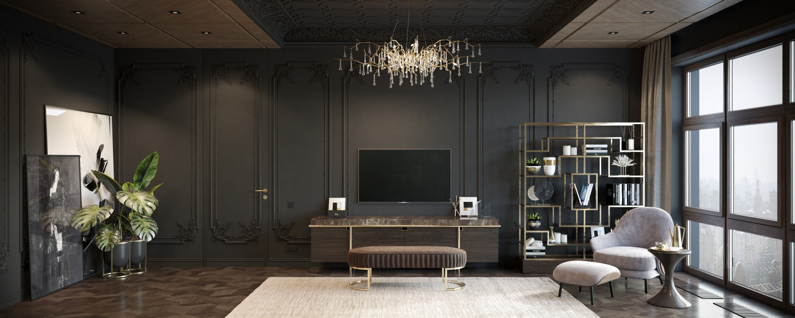 Визуализация спальни "Сдержанный шик"