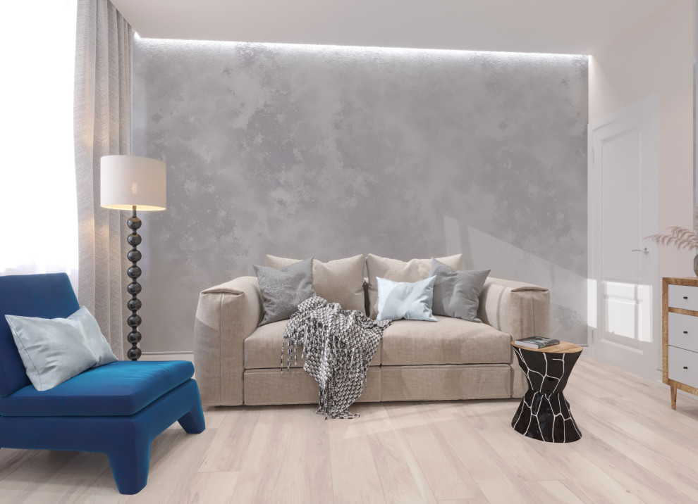 Дизайн интерьера однокомнатной квартиры-студии в стиле Контемпорари.