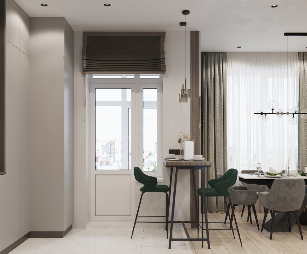 Современная кухня-столовая ЖК Аристократ