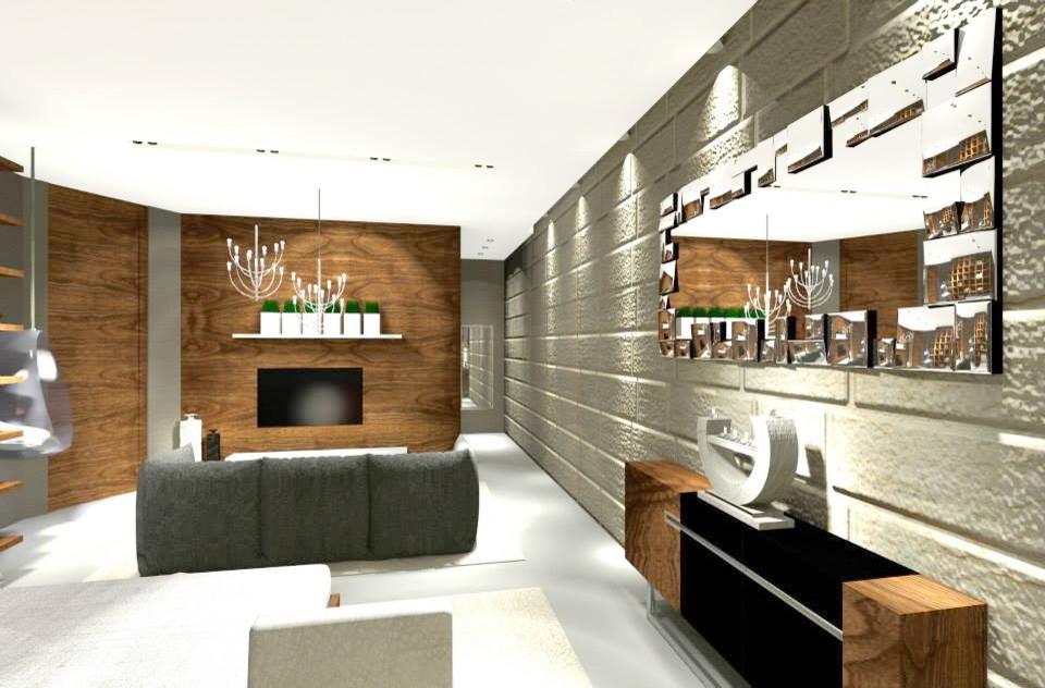 Камень в интерьере трёшки