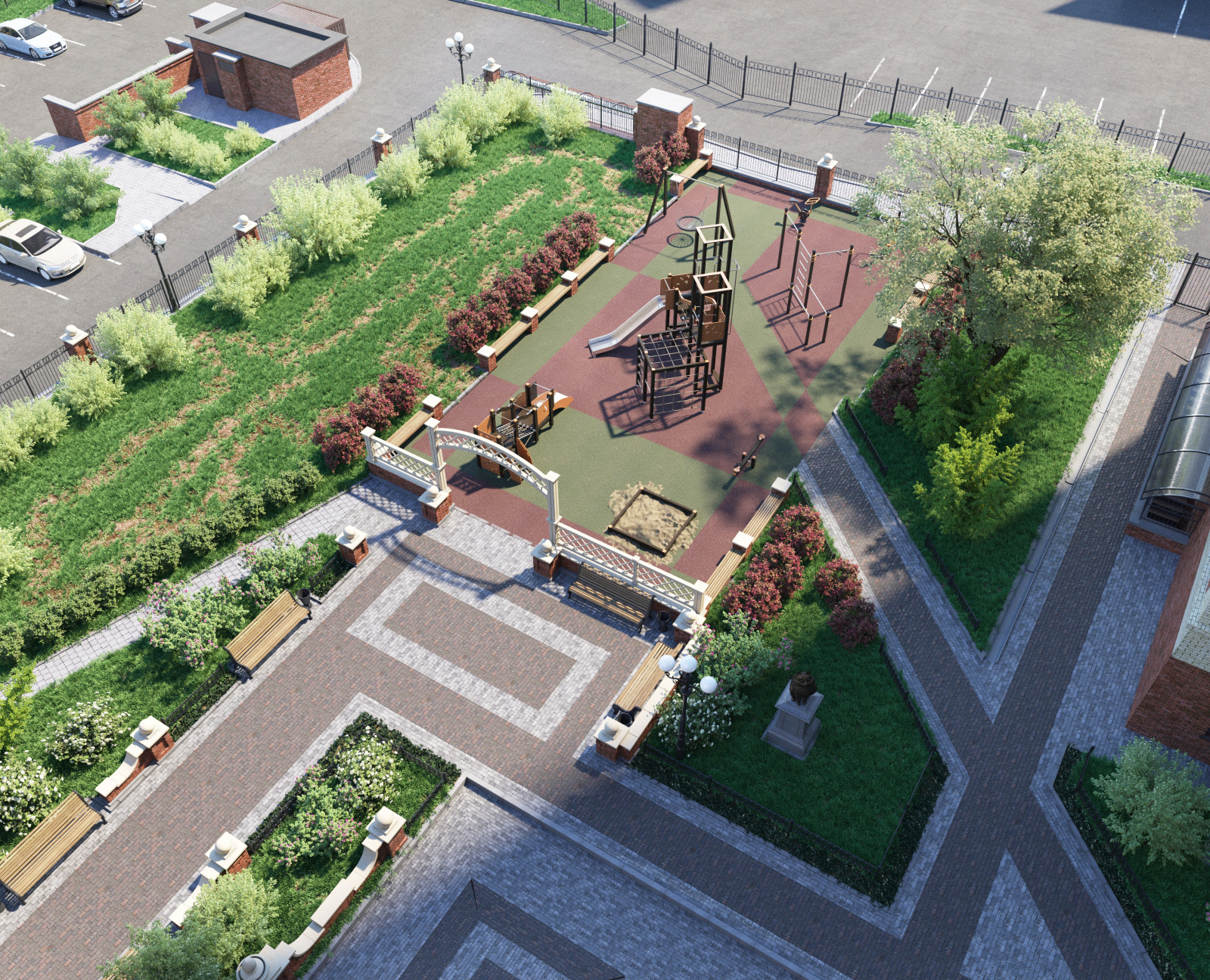 Благоустройство, ЖК "БУЛГАКОВ", СК "СТРИЖИ",Новосибирск