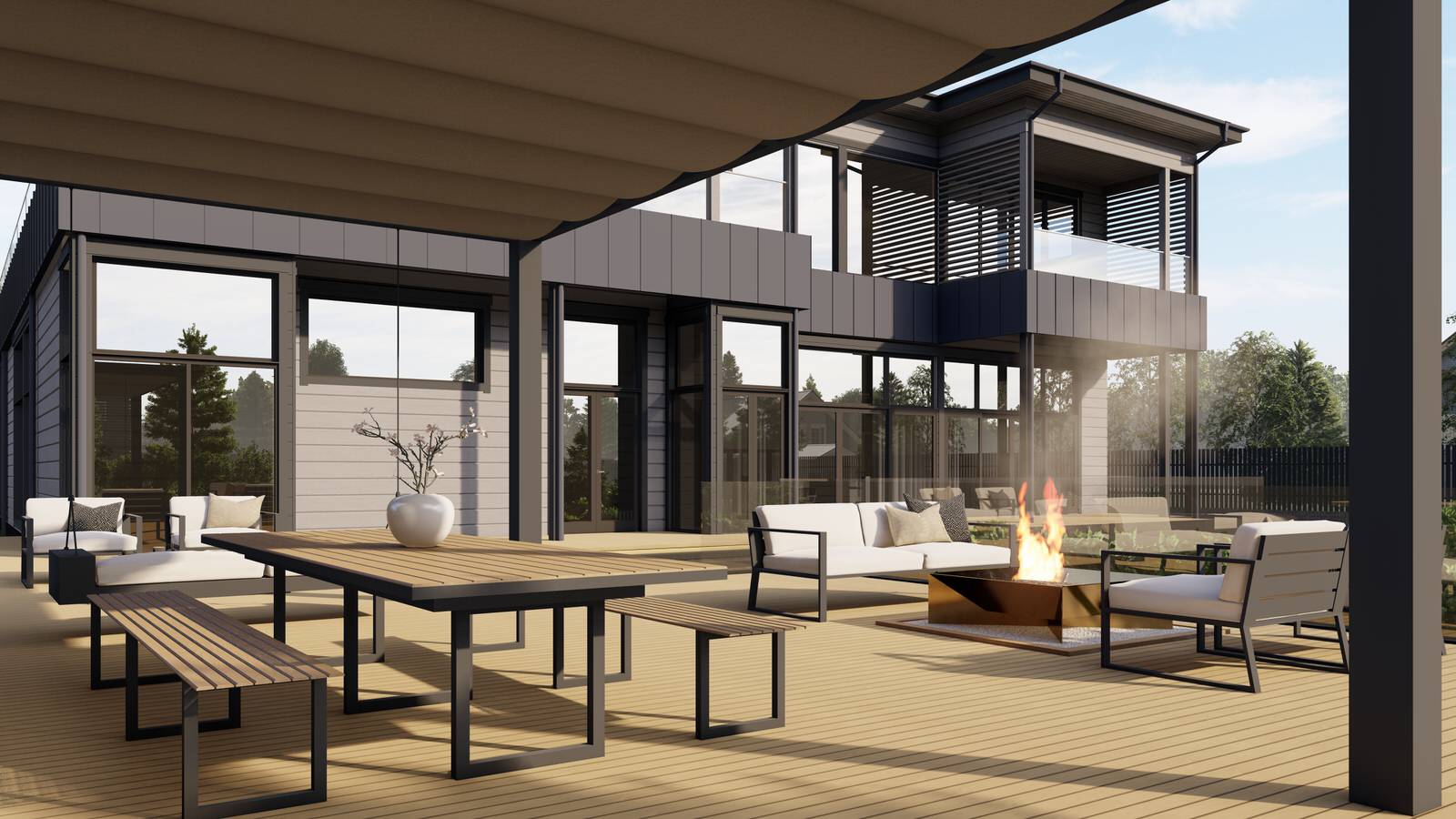 Концепция экстерьера и ландшафта загородного дома