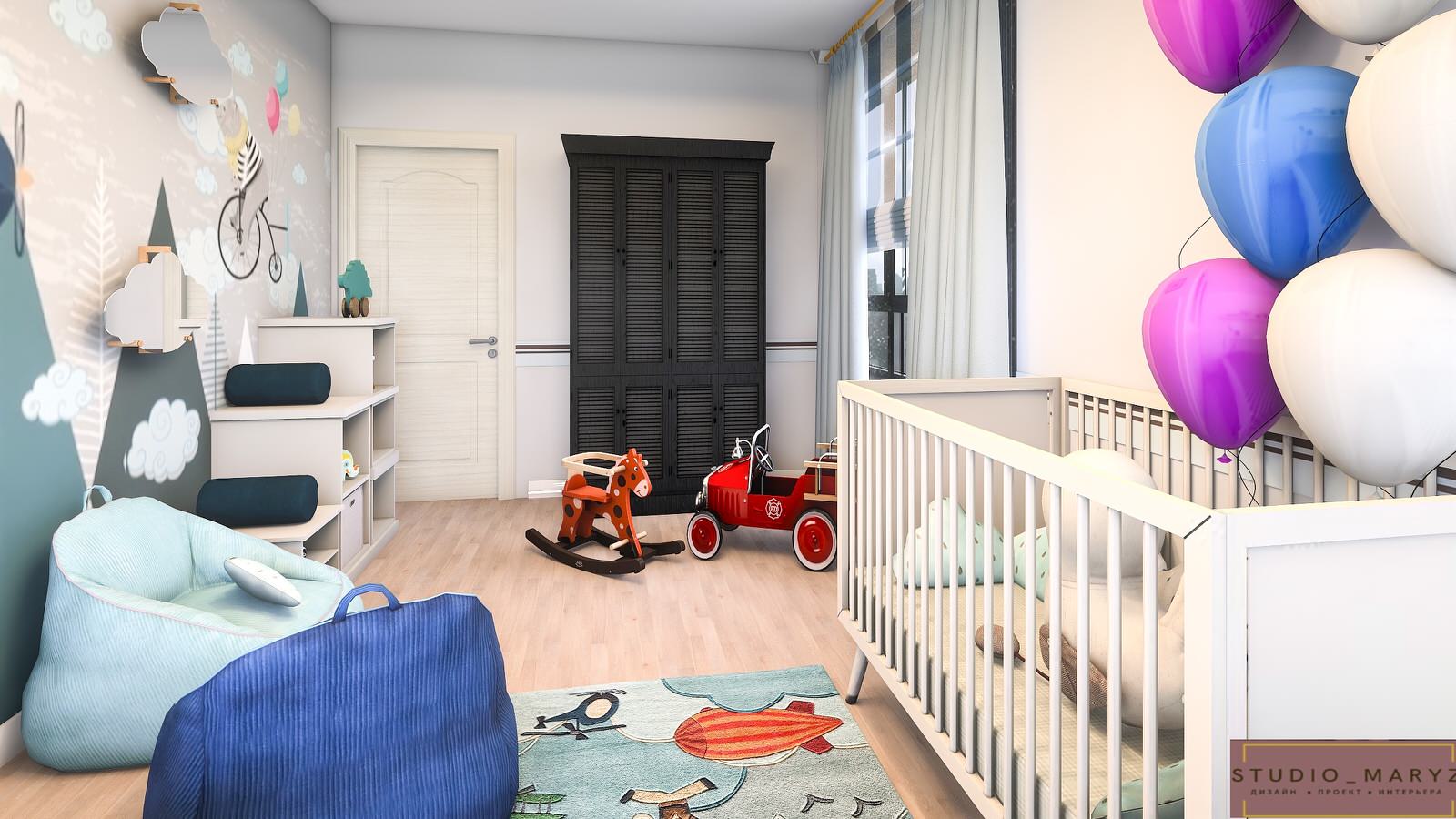 Обложка проекта: ЖК,,Ясный,, дизайн-проект детской комнаты