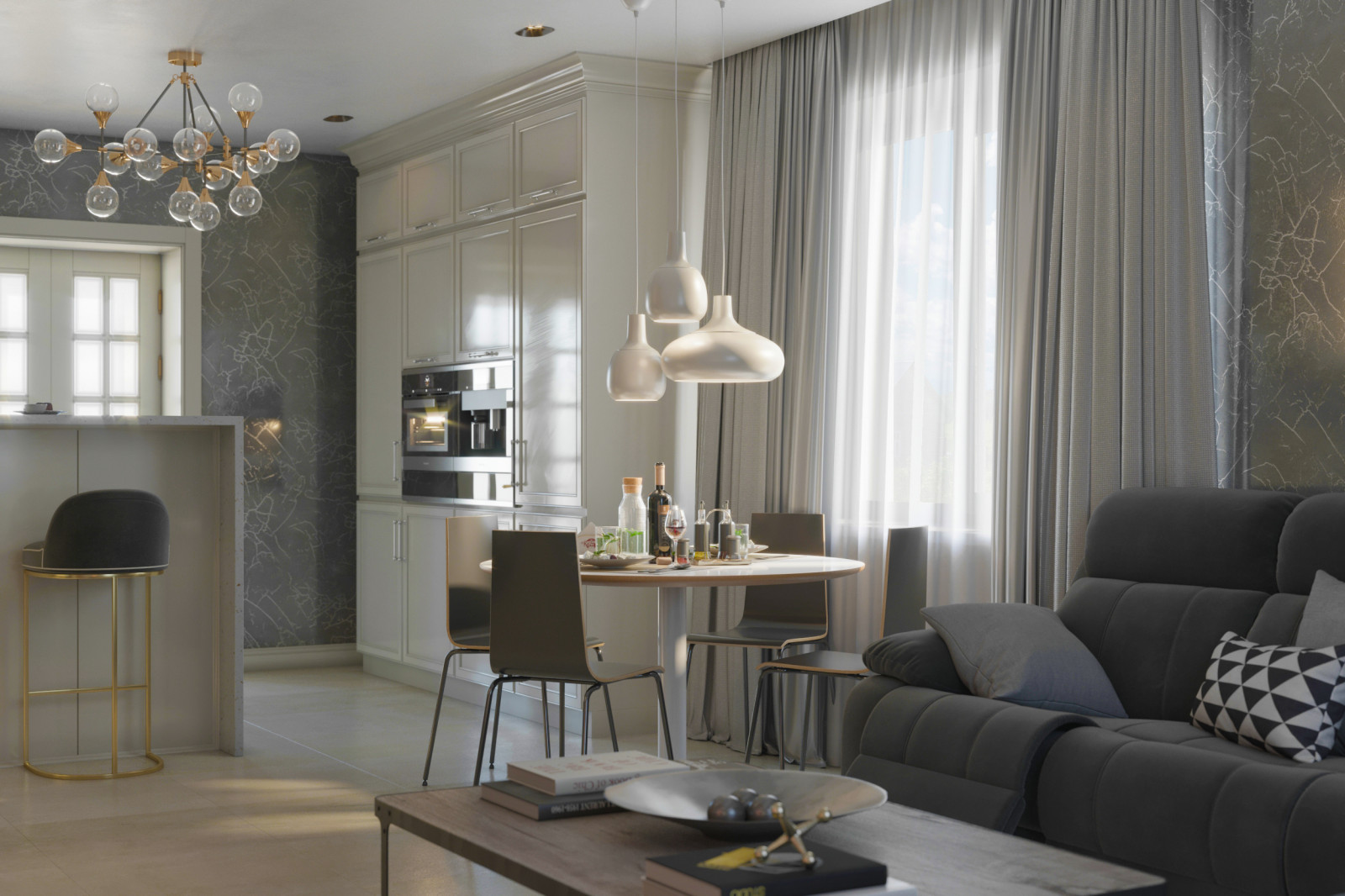 Обложка проекта: Кухня-гостинная