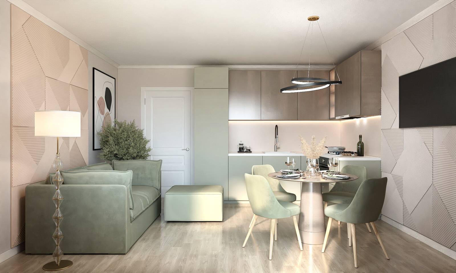 Двухкомнатная квартира 50м2