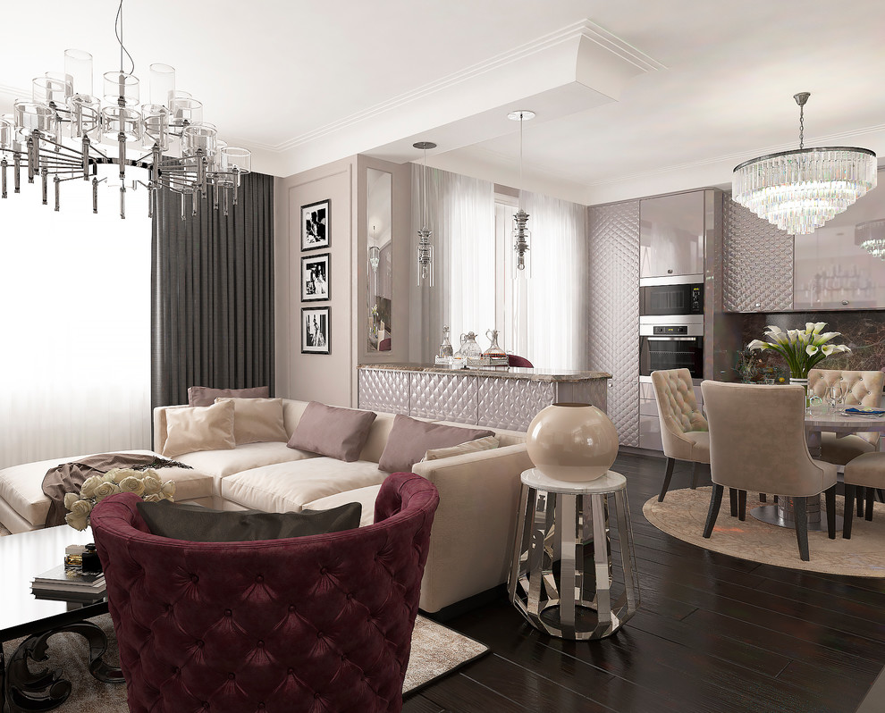 Гостиная-Кухня в проекте ЖК "Лобочевский"