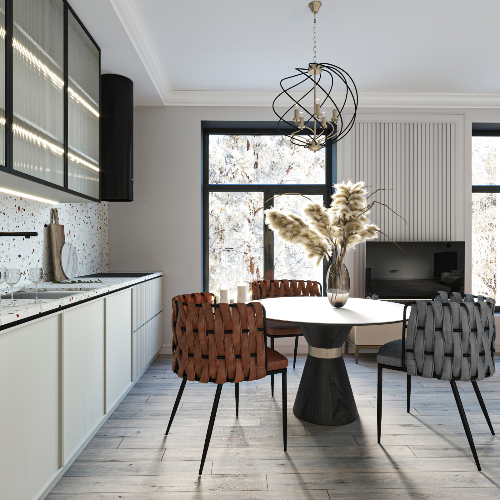 Проект квартиры-студии в стиле минимализм.