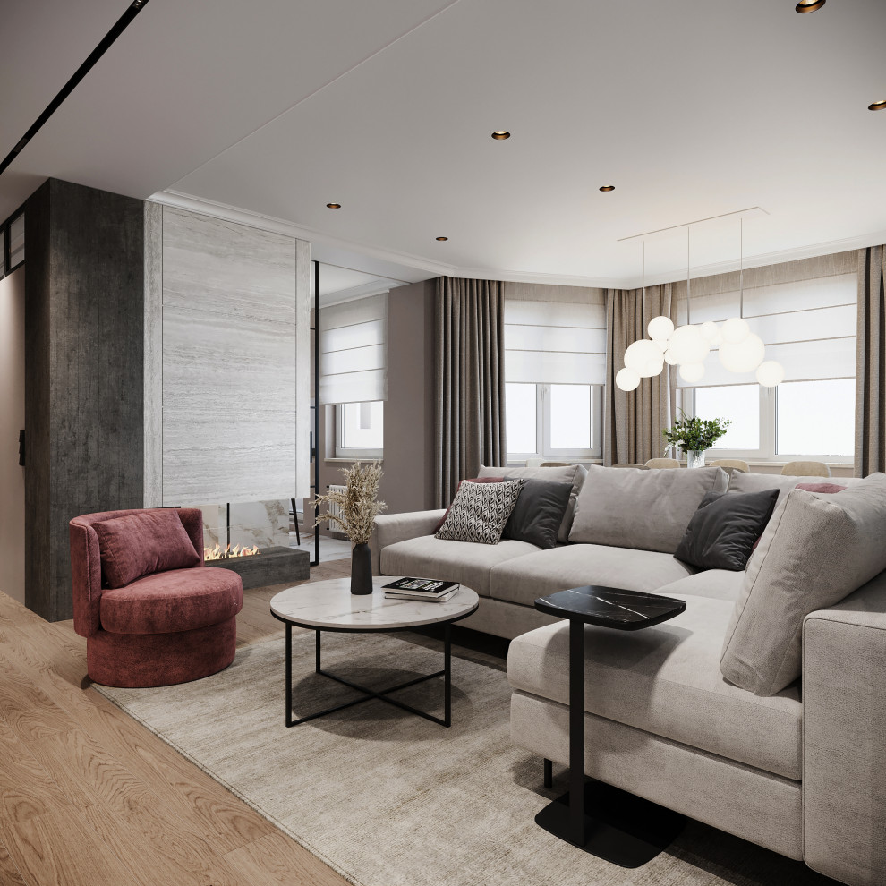 Современная квартира в теплых тонах