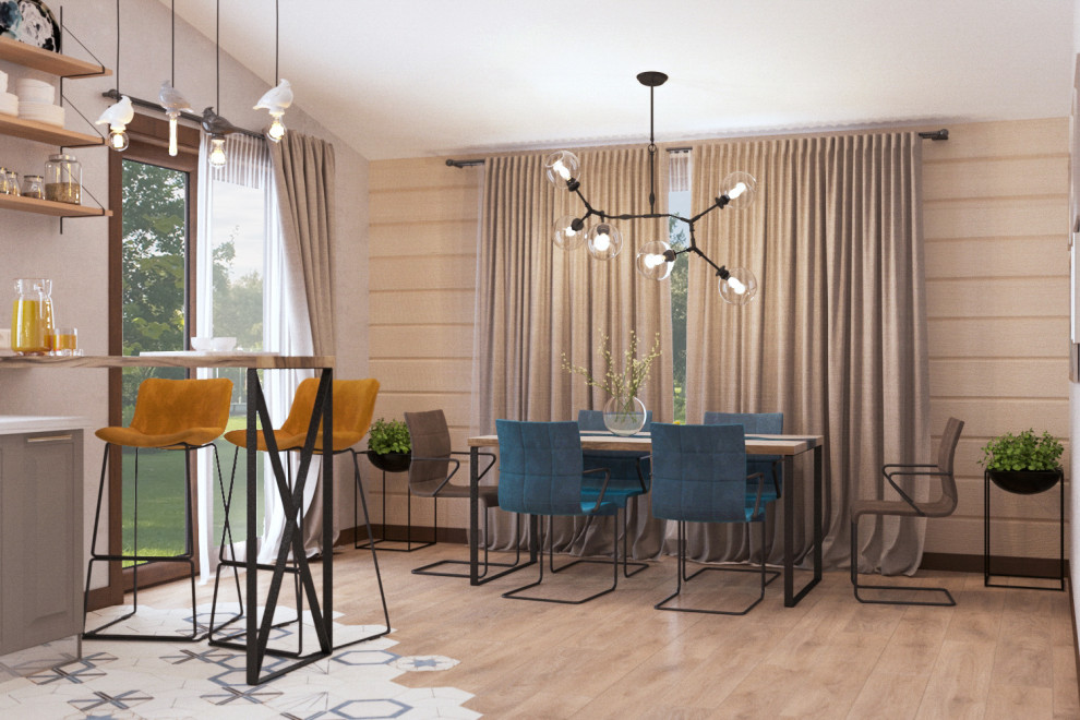 Дом из дерева. Кухня-столовая