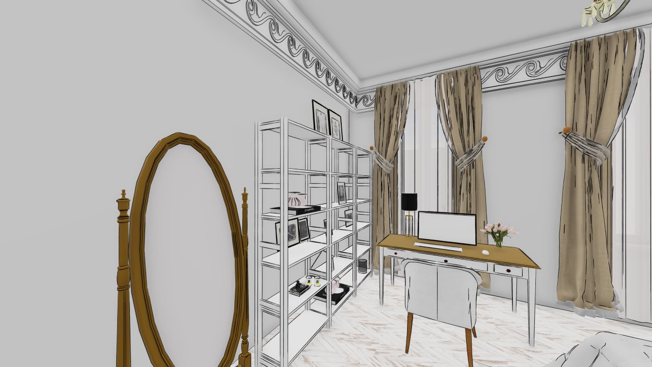 Скетчи спальня