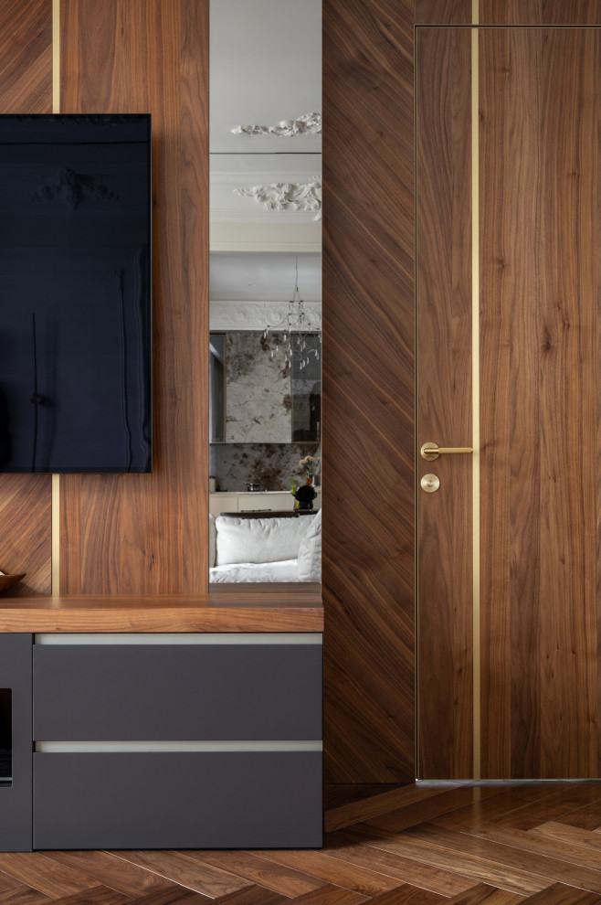 Мебель в гостиную со шпоном американского ореха