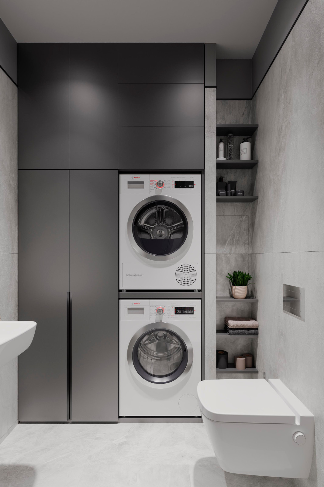 Дизайн и ремонт квартиры в ЖК «Level Амурская» — Сложный серый