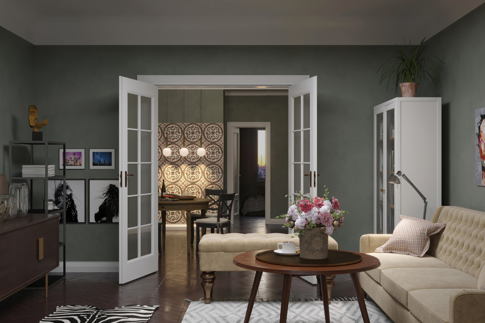 3d визуализация гостиной