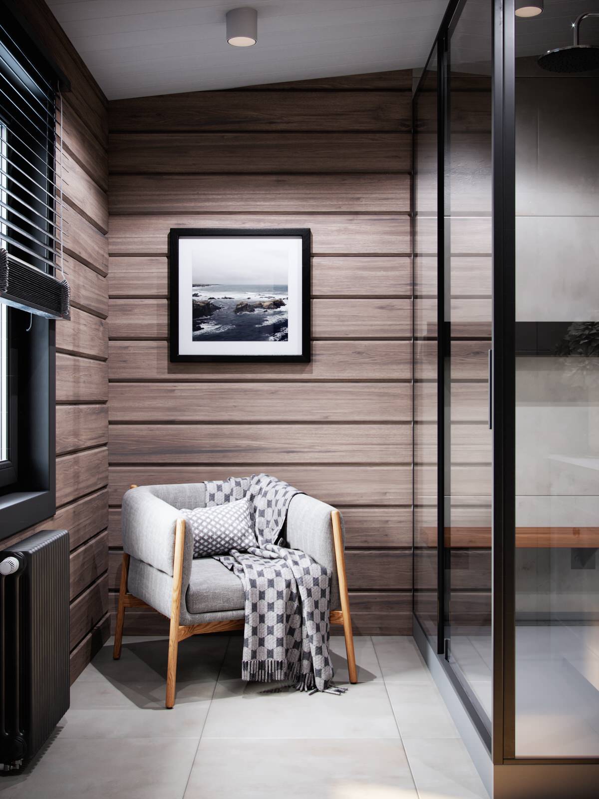 Дизайн интерьера загородного дома из бруса