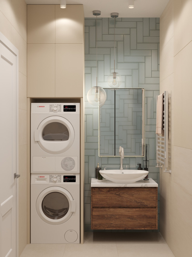 Ванная в зеленых тонах