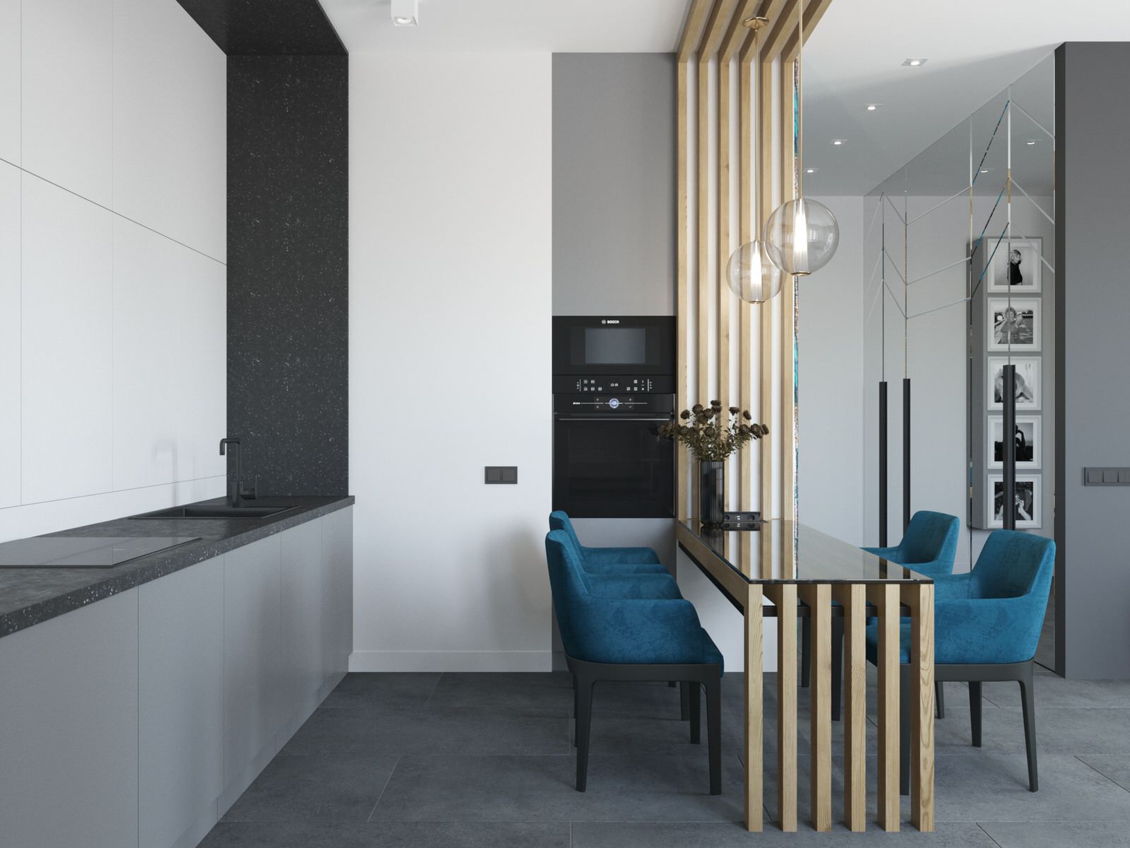 современная квартира "Белый квадрат"