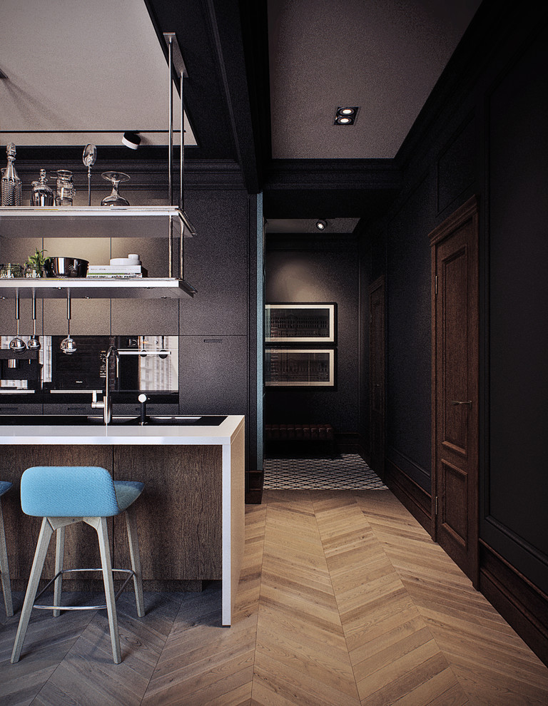 Квартира в темном лофте