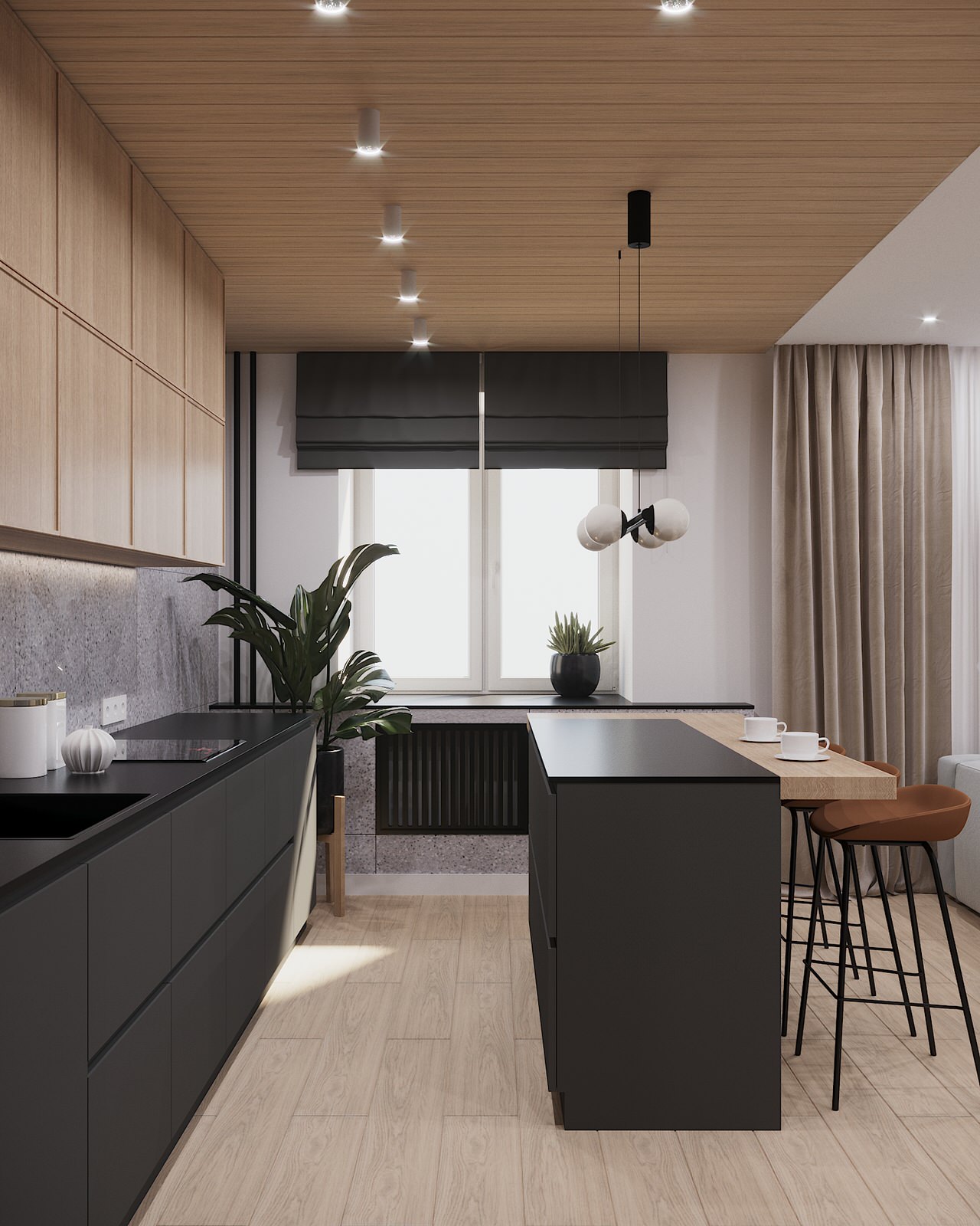 Дизайн проект кухни-гостинной