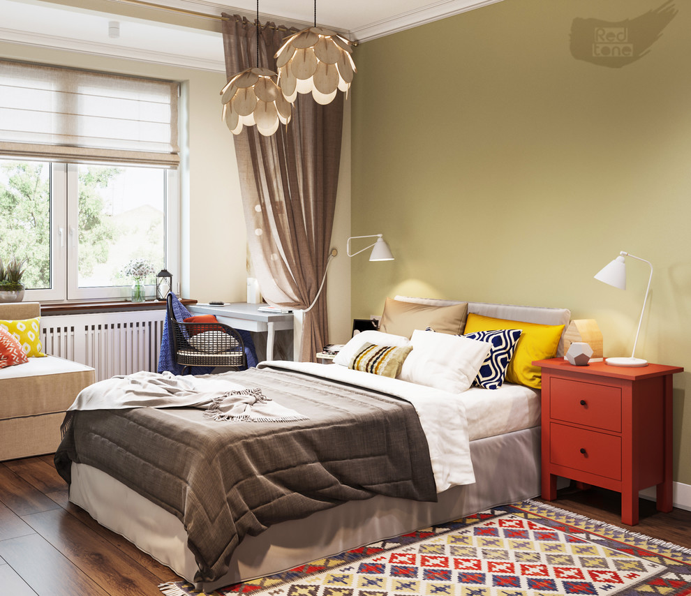 Спальня в проекте Яркая Скандинавия