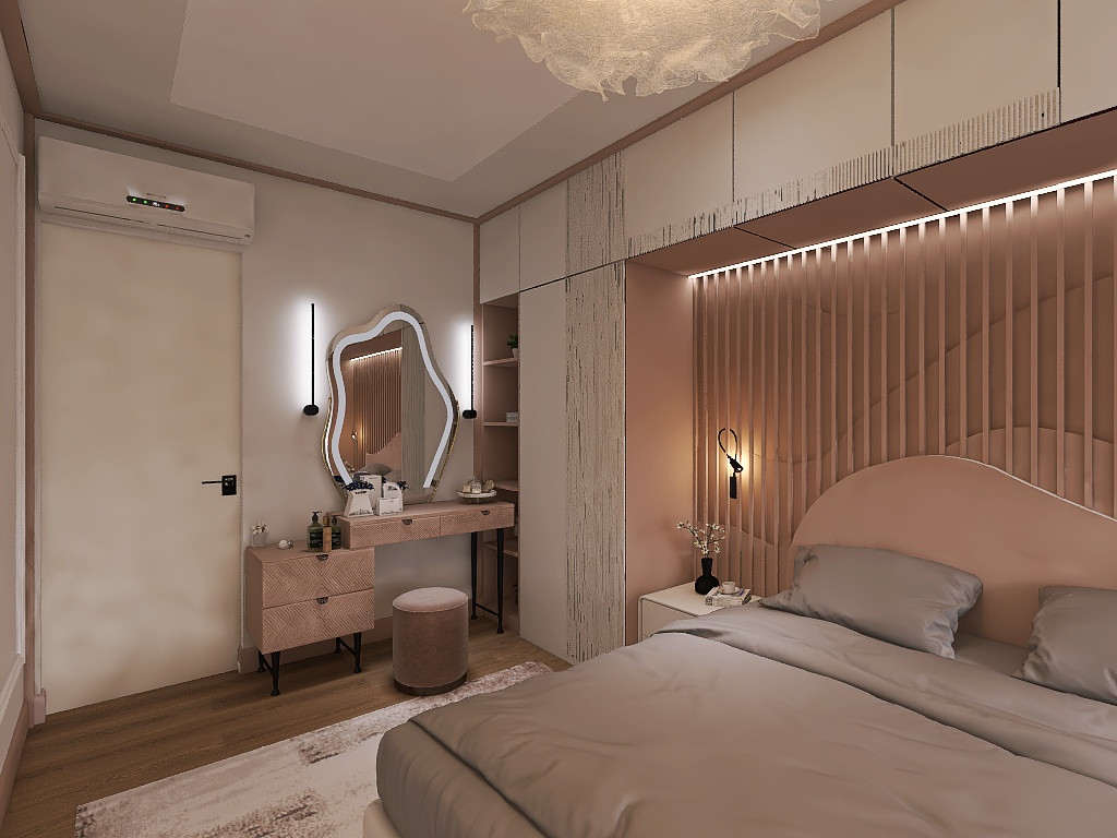 квартира в серо-бежевых тонах с яркой ванной