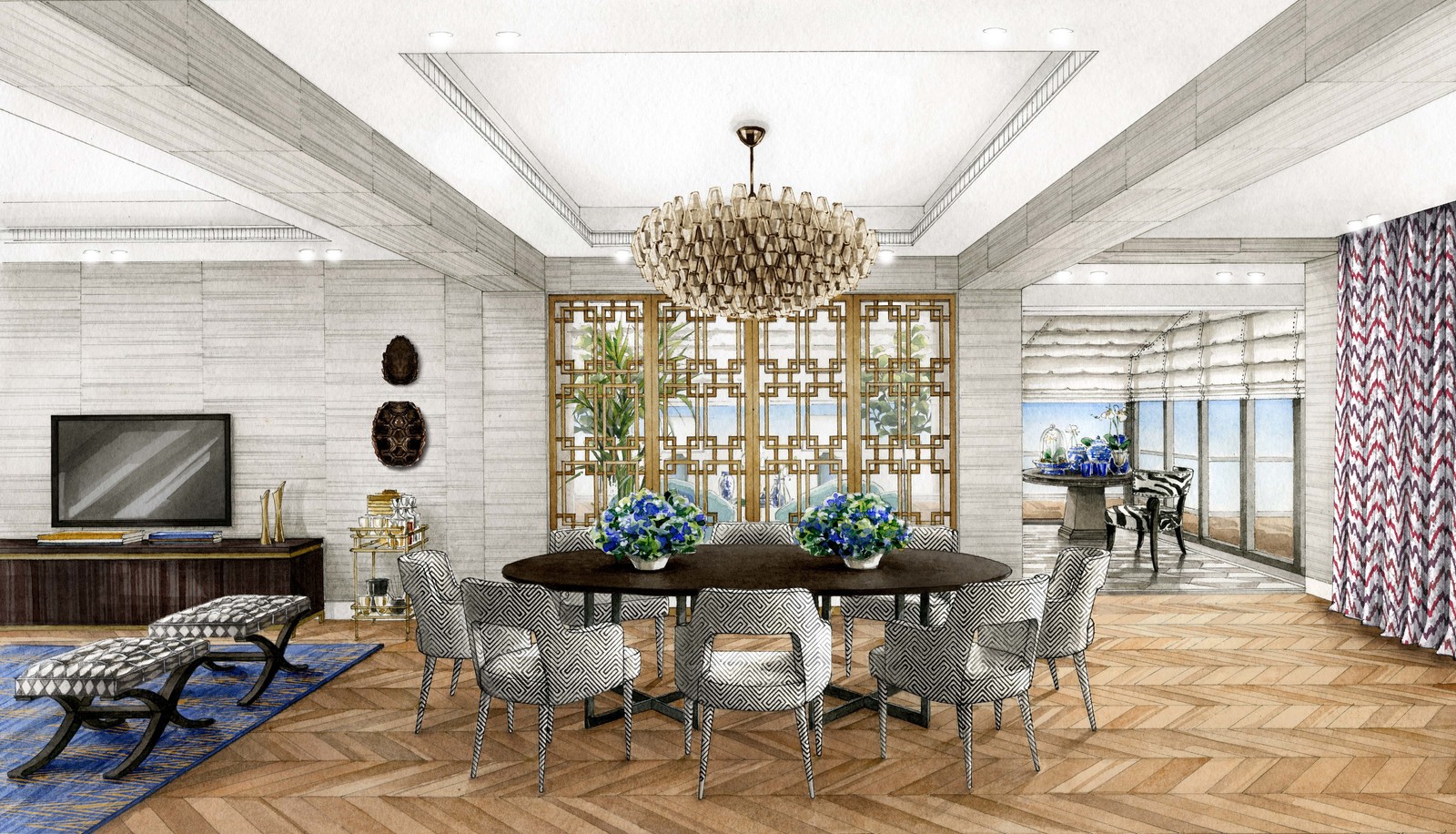 Эскизный проект квартиры в Казани для дизайн-студии Марины Кочеровой