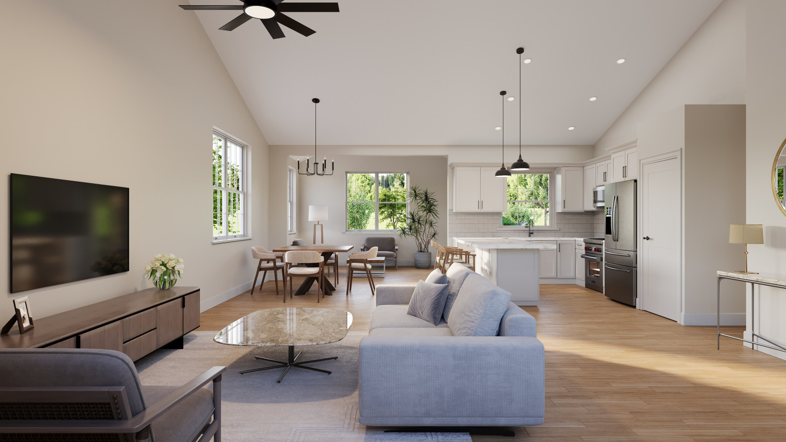 Private house, renovation and remodeling project, 3D visualization.