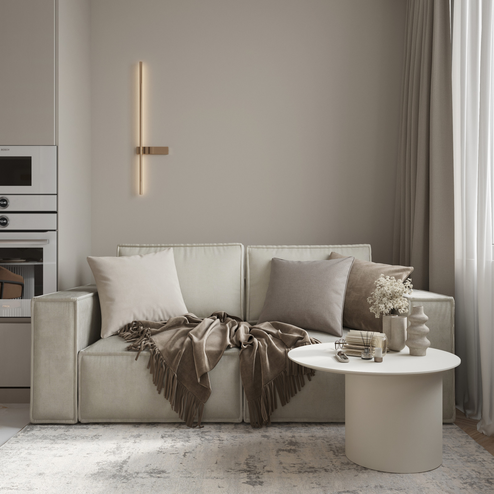 Современный интерьер квартиры 54 м² для молодой пары