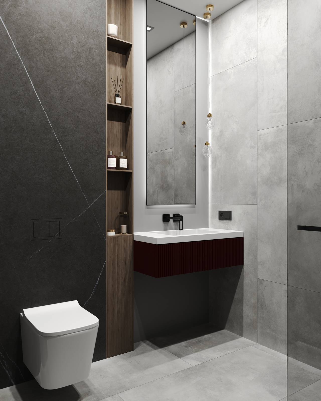 Стильный дом с красными акцентами