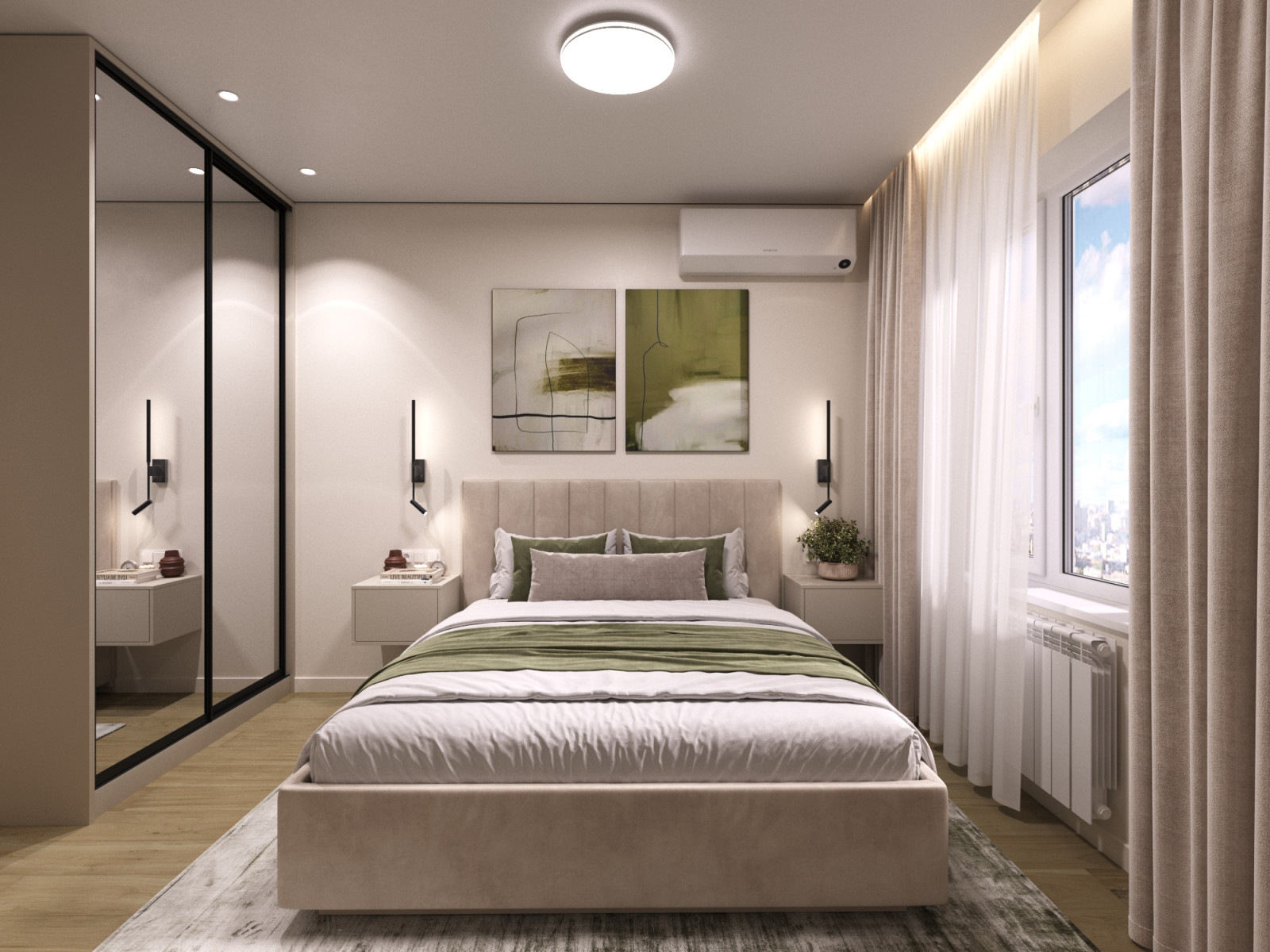 Дизайн проект двухкомнатной квартиры 60 м2