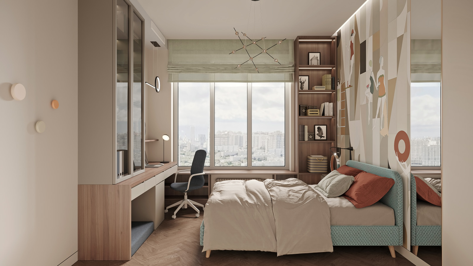 ЖК "Огни". Квартира для большой семьи. Детская дочери 1.