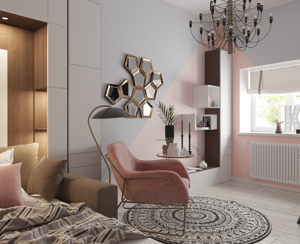 Дизайн проект интерьера квартиры для молодой девушки