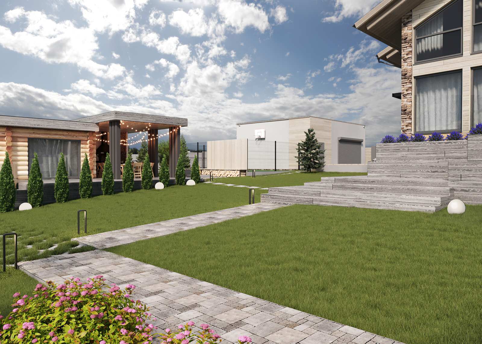 Ландшафтный дизайн участка в п. Южный прииск