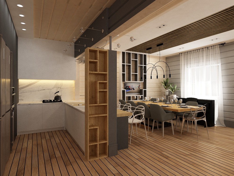 Загородный дом из оцилиндрованного бруса.