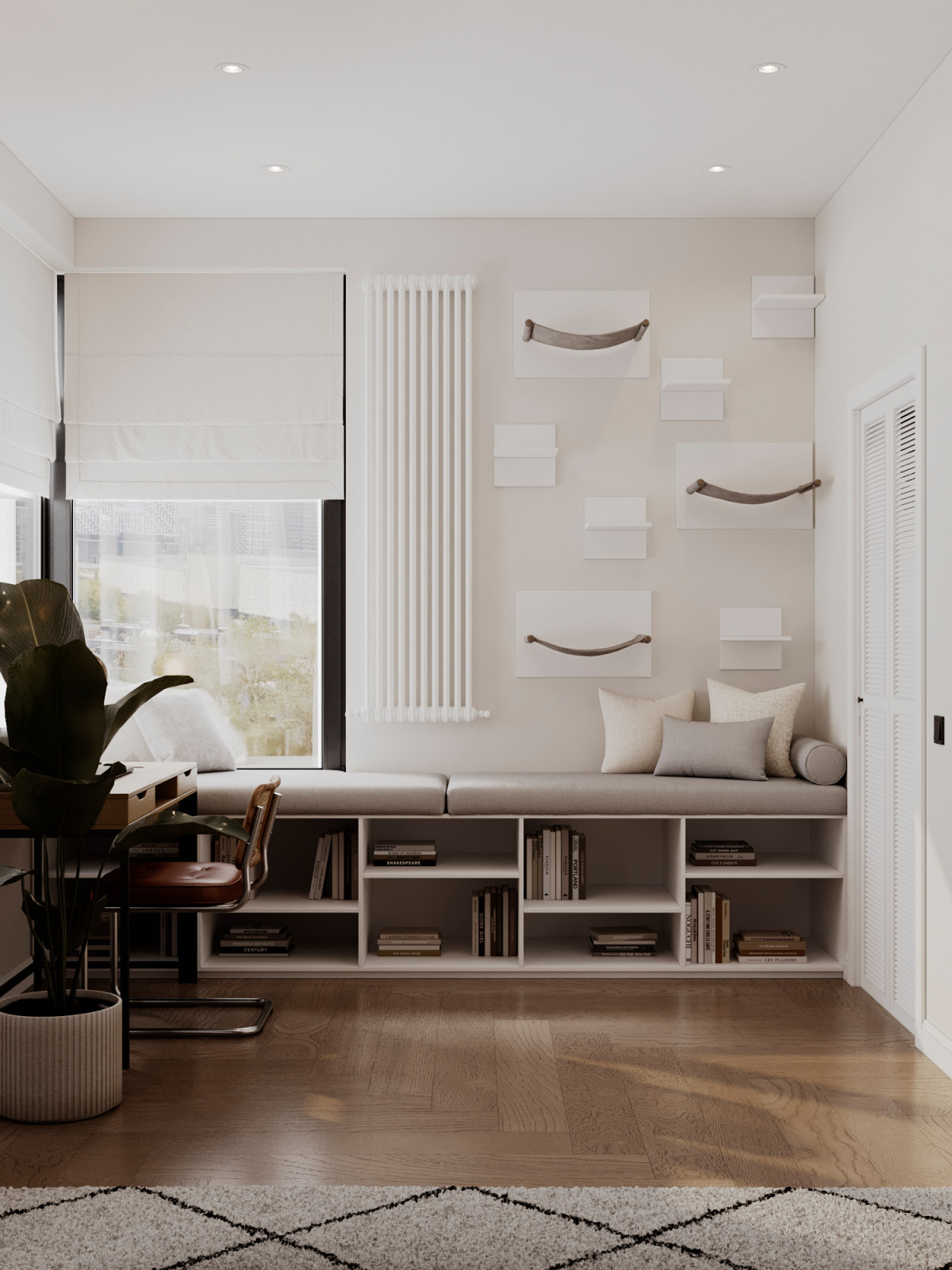 Светлый интерьер с цветовыми акцентами в ЖК Level Стрешнево