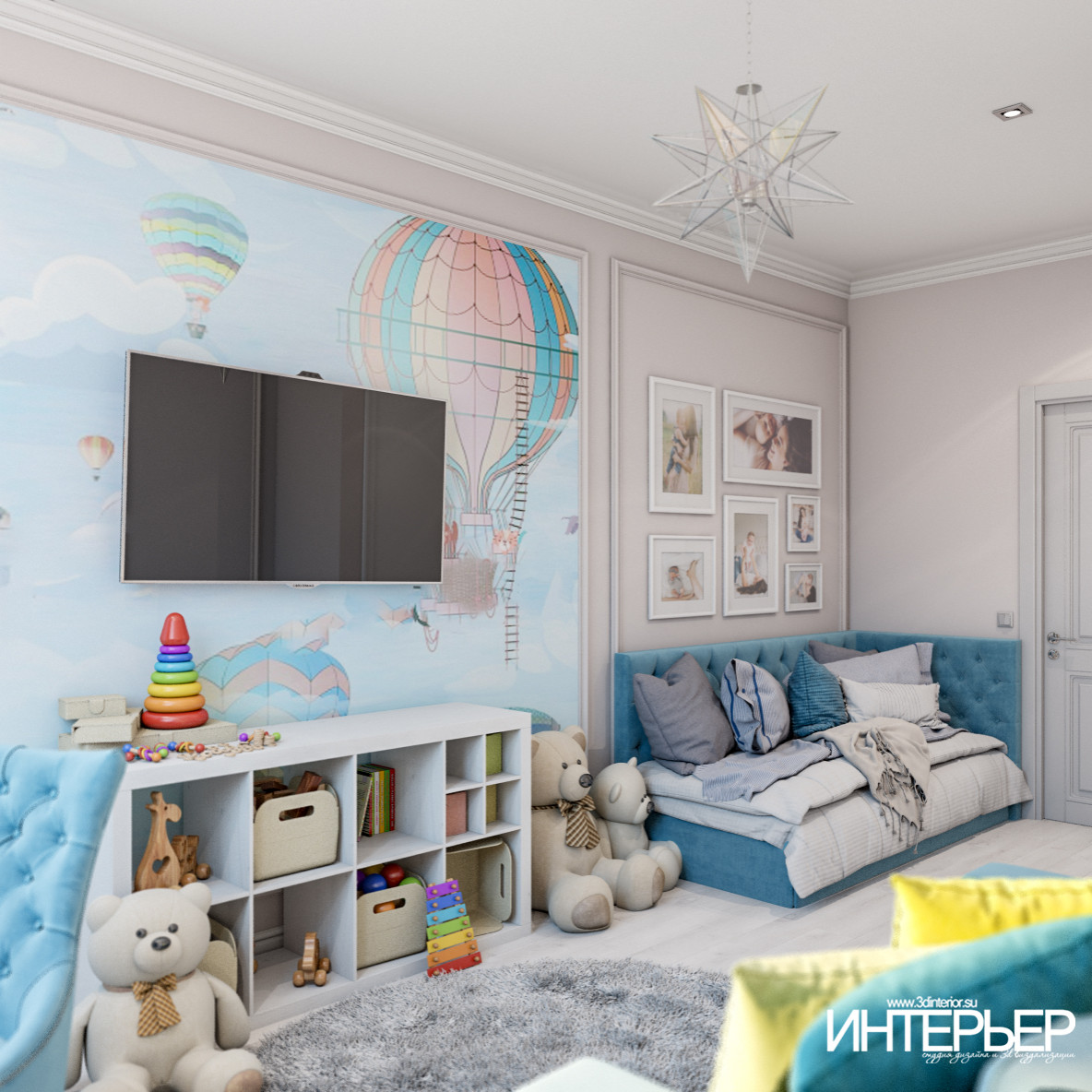 Обложка проекта: Дизайн-проект детских комнат в квартире г.Кисловодск