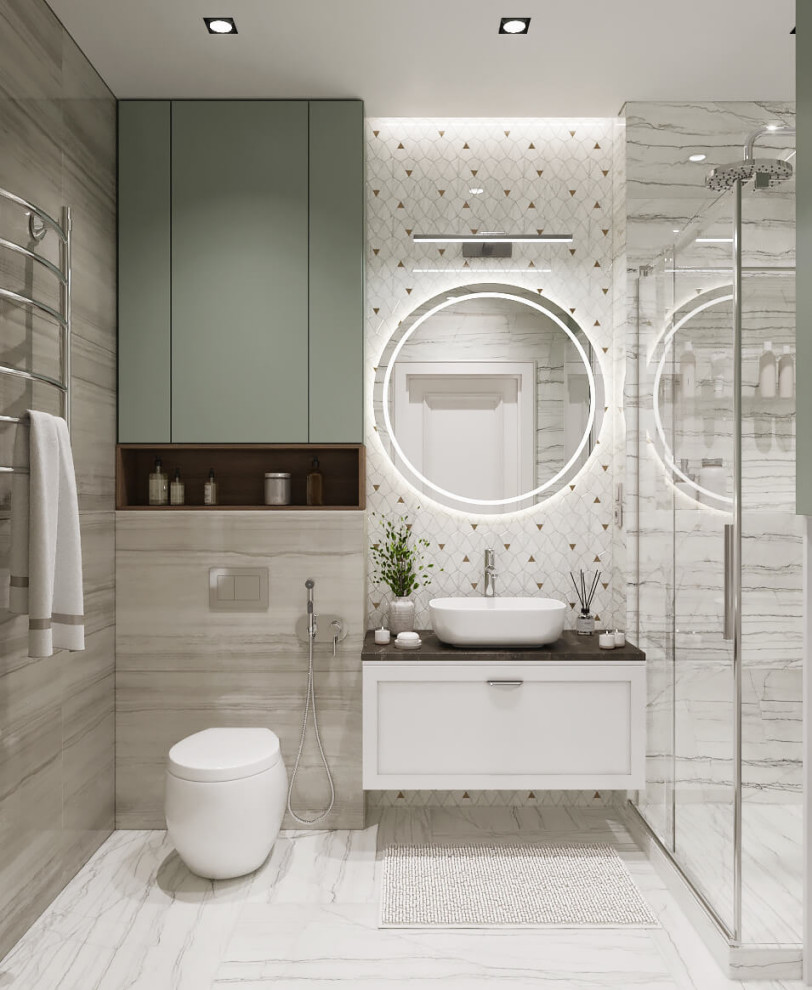 Обложка проекта: Душевая с пальмовыми листьями