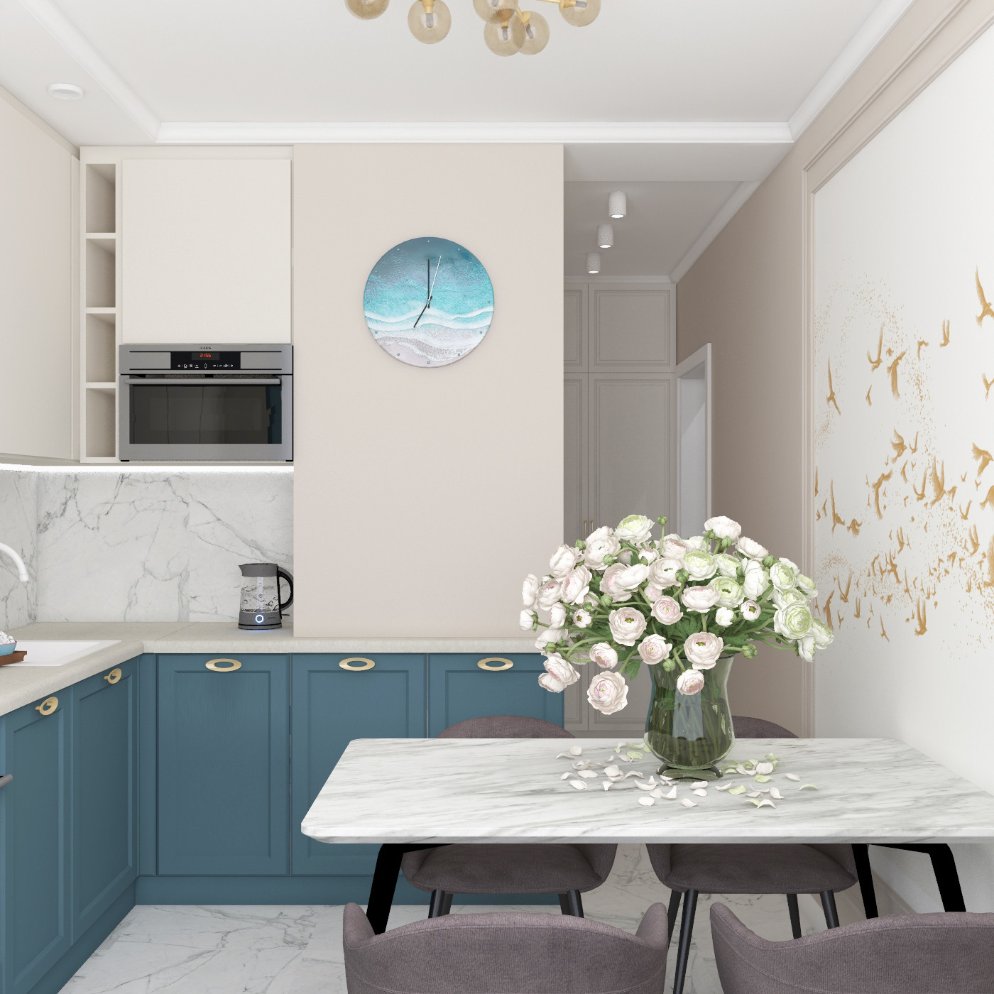 Дизайн квартиры "Золотая линия"